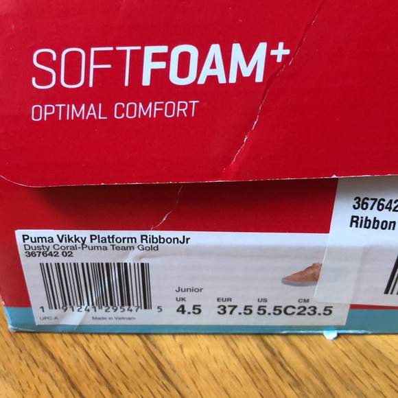 Puma Vikky Platform Ribbon Jr sneaker, sz 5.5 childrens, 6.5 adult woman’s, NWT - Picture 4 of 6